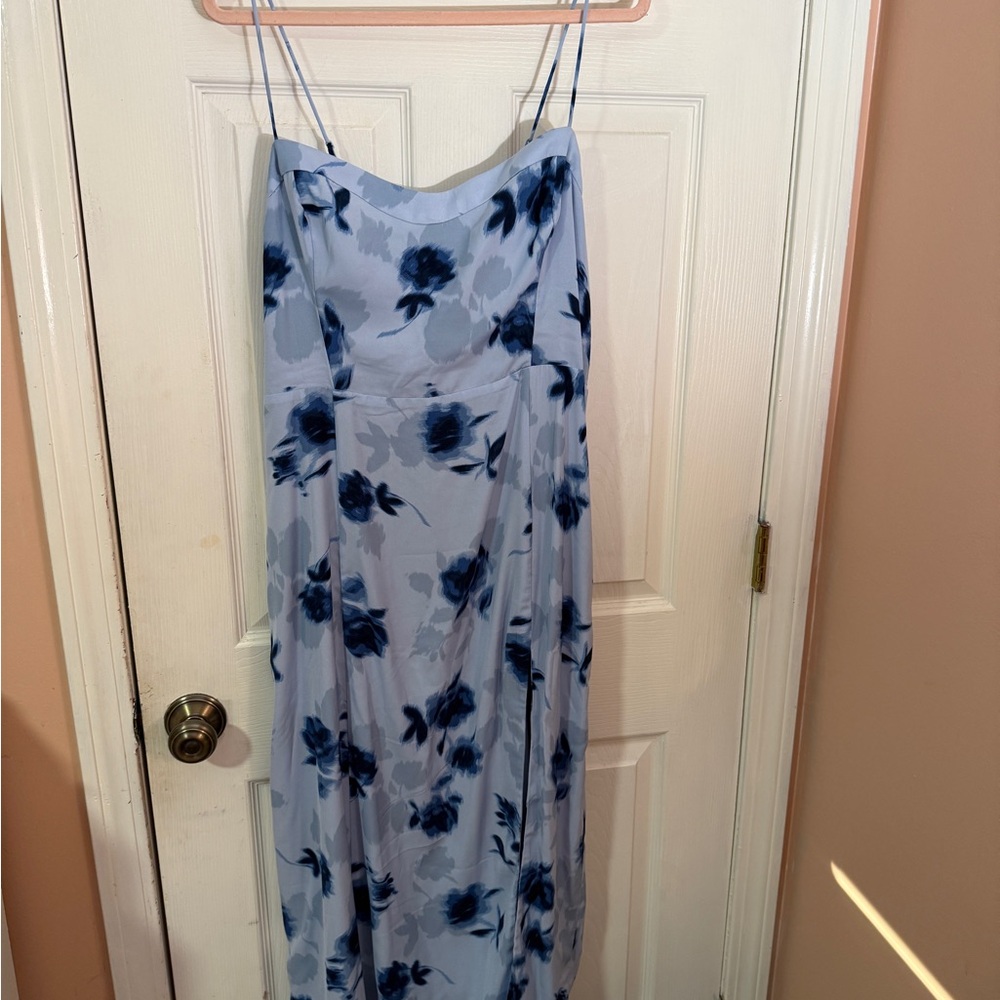 Abercrombie & Fitch Strapless Blue Floral Dress